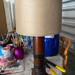 2 brown lamps
